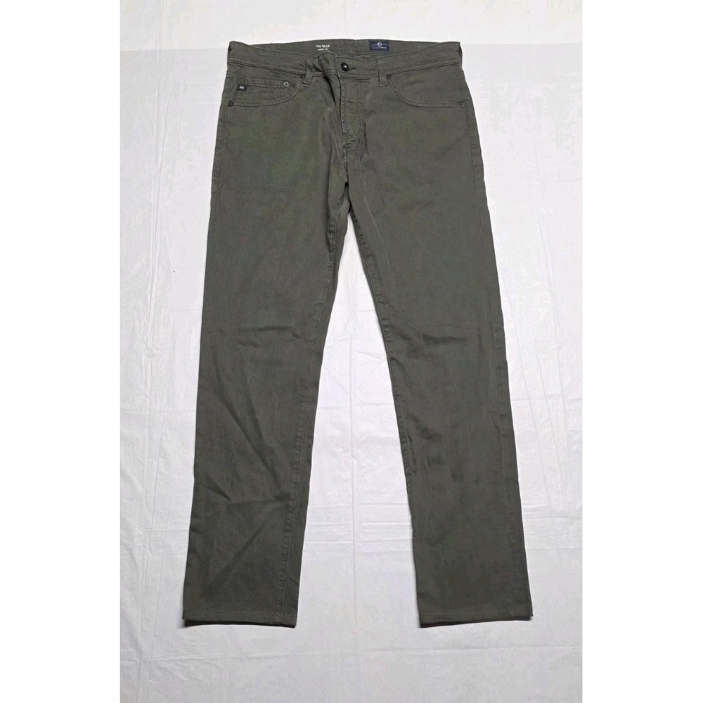 AG Adriano Goldschmied The Tellis Modern Slim Olive Green Pants Men's Size 34x32